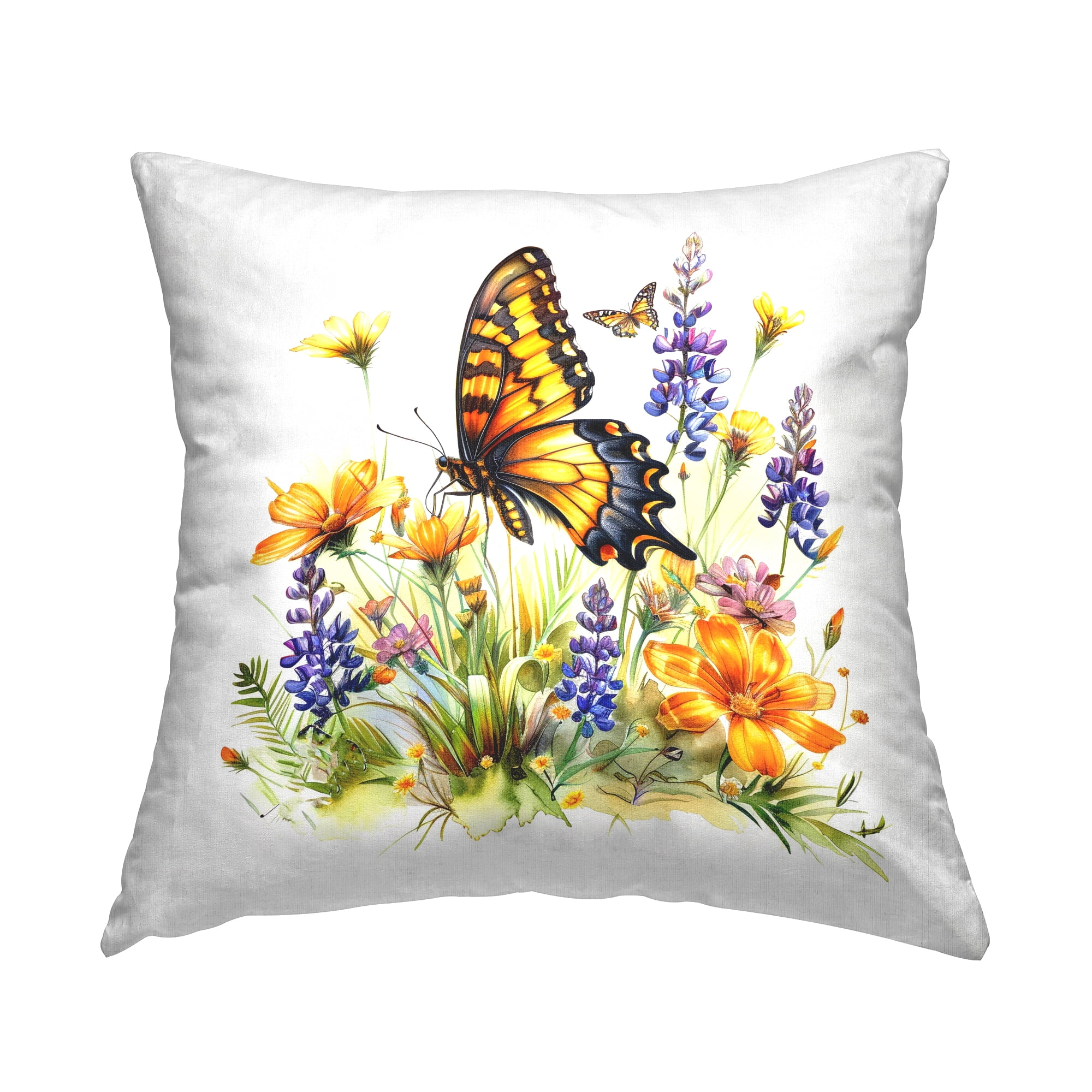 Stupell Industries Butterfly Wings Garden Decorative Printed Throw Pillow Design by LSR Design Studio.