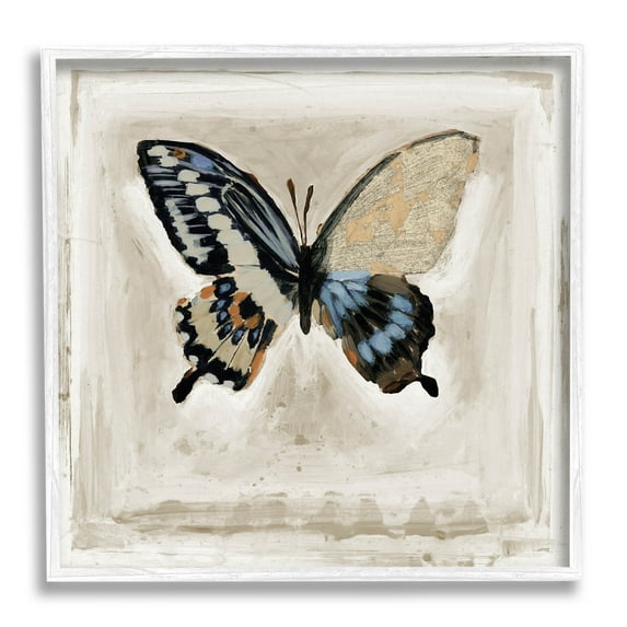 Stupell Industries Butterfly Wings Square Border Painting White Framed Art Print Wall Art, Design by Stacy D'Aguiar