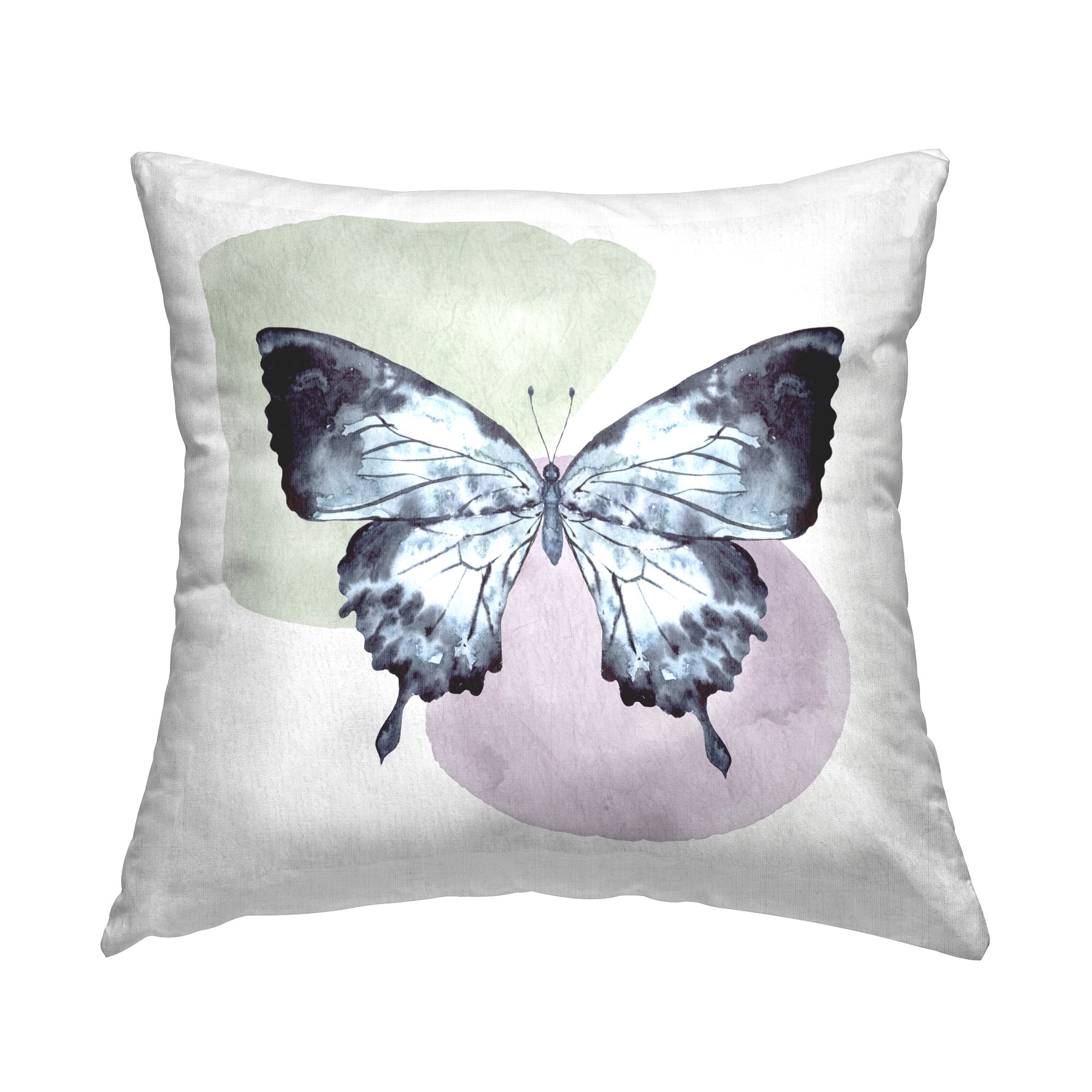 Stupell Industries Butterfly on Simple Shapes Decorative Printed Throw Pillow Design by Kim Allen