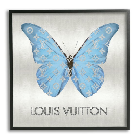 Stupell Industries Butterfly with Glam Pattern Animals & Insects Painting Black Framed Art Print Wall Art, 12 x 12