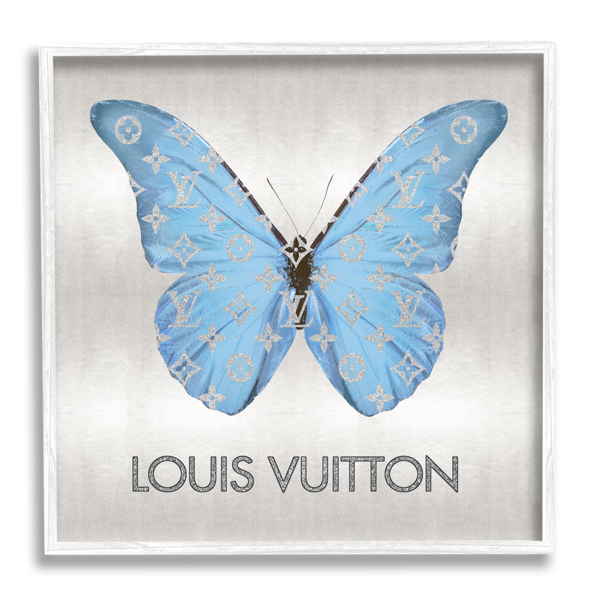 Stupell Industries Butterfly with Glam Pattern Animals & Insects Painting White Framed Art Print Wall Art, 12 x 12