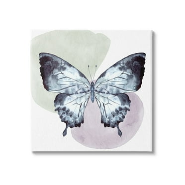 Stupell Industries Butterfly with Subtle Shapes Animals & Insects Painting Gallery Wrapped Canvas Art Print Wall Art, 17 x 17