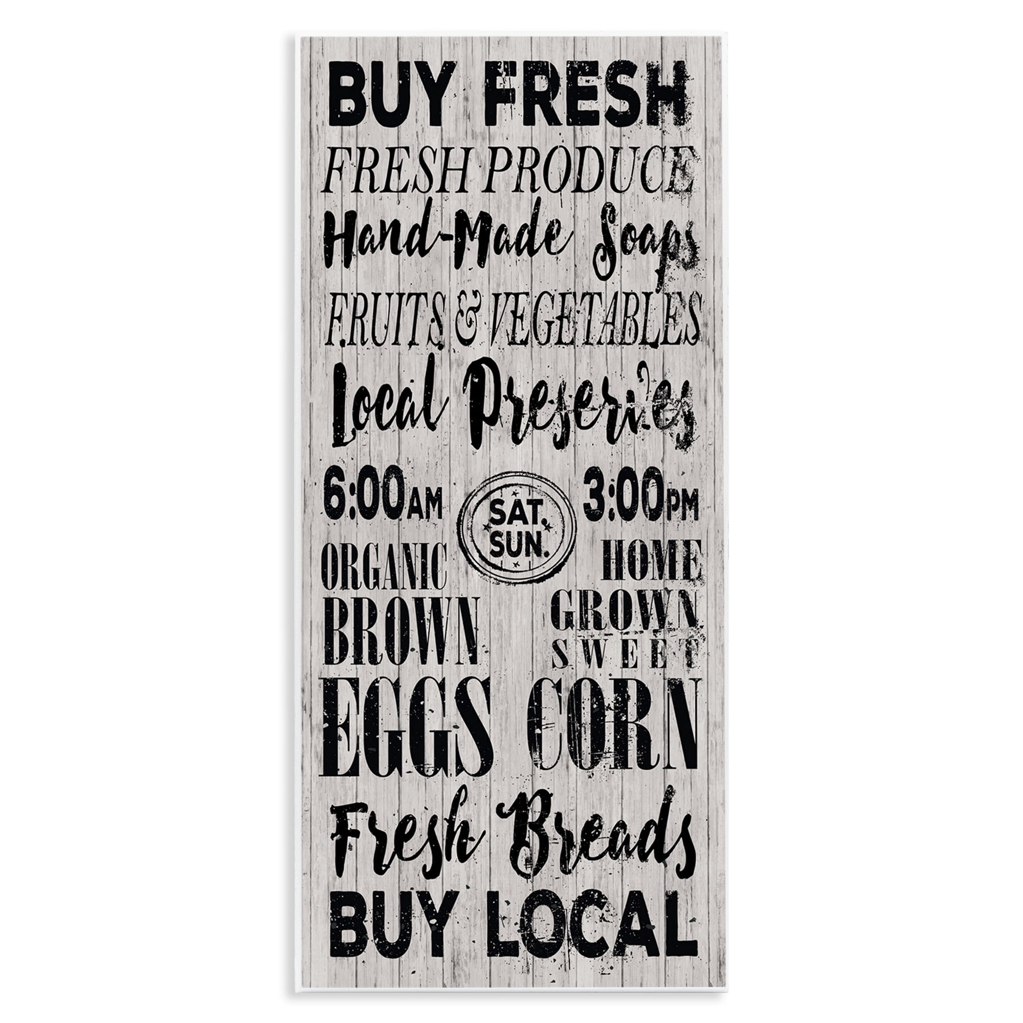 Stupell Industries Buy Farm Fresh Typography Painting Unframed Art Print Wall Art, 7 x 17