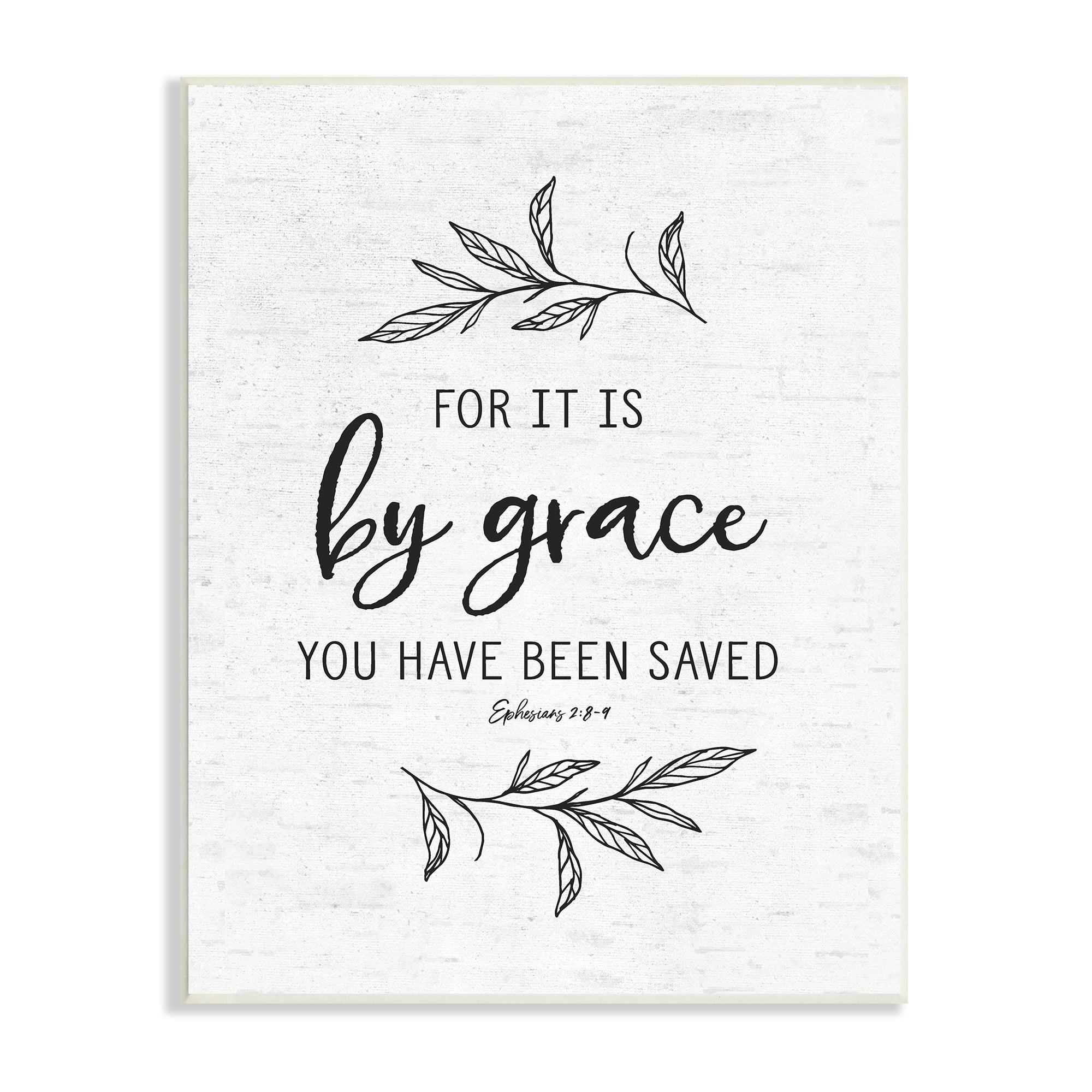Stupell Industries By Grace Spiritual Verse Phrase Leaf Sprigs Graphic Art Unframed Art Print Wall Art, Design by Lettered and Lined
