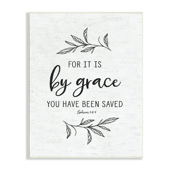 Stupell Industries By Grace Spiritual Verse Phrase Leaf Sprigs Graphic Art Unframed Art Print Wall Art, Design by Lettered and Lined