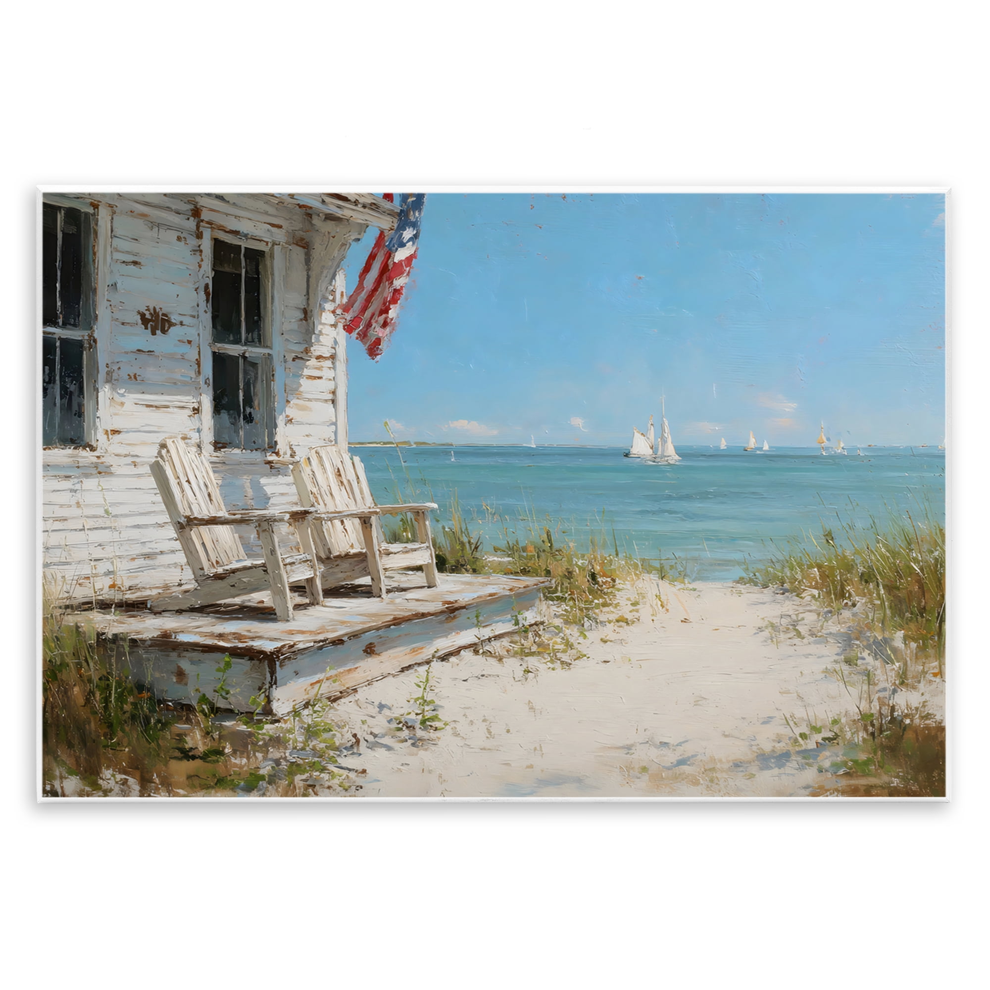 Stupell Industries By The Ocean Cottage Retreat Wall Plaque Art, design by Petal Prints Design