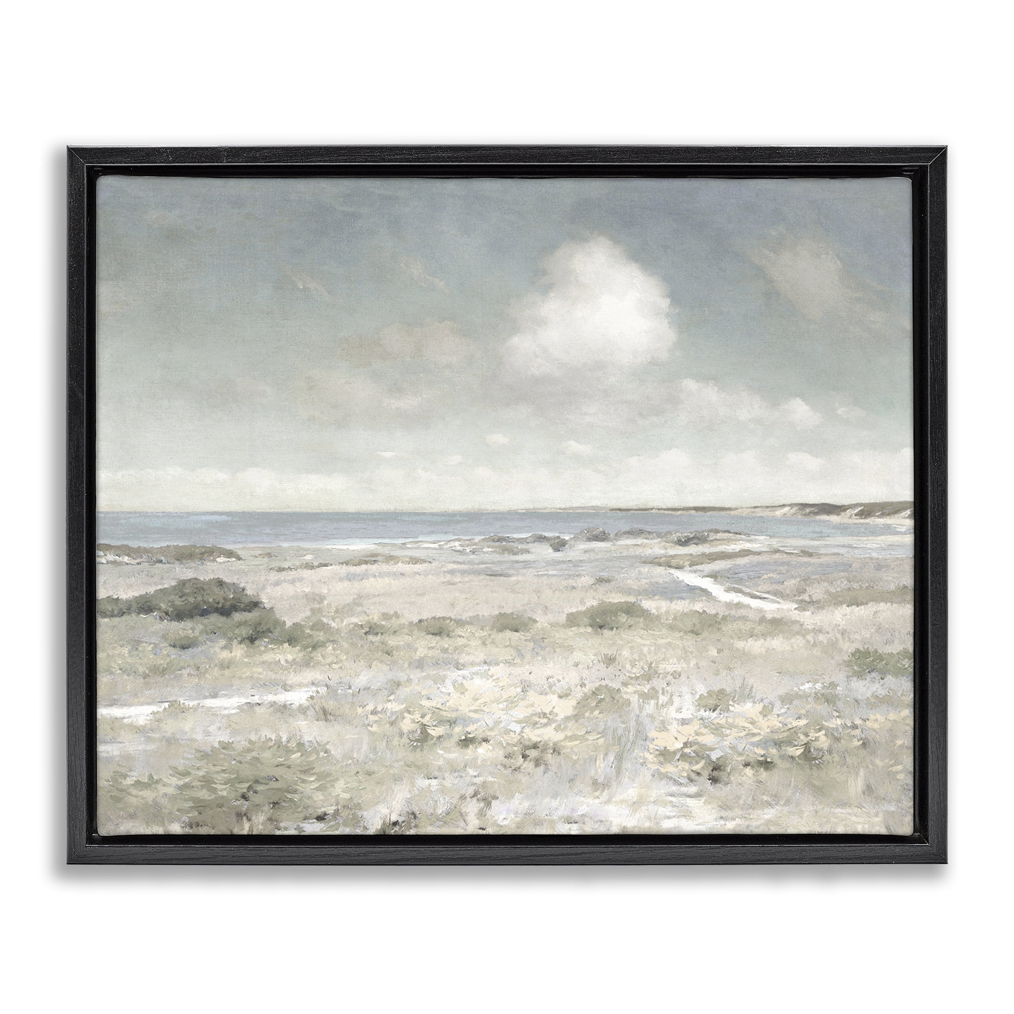 Stupell Industries By The Shore Neutrals Black Framed Floater Canvas Wall Art, design by Christy McKee