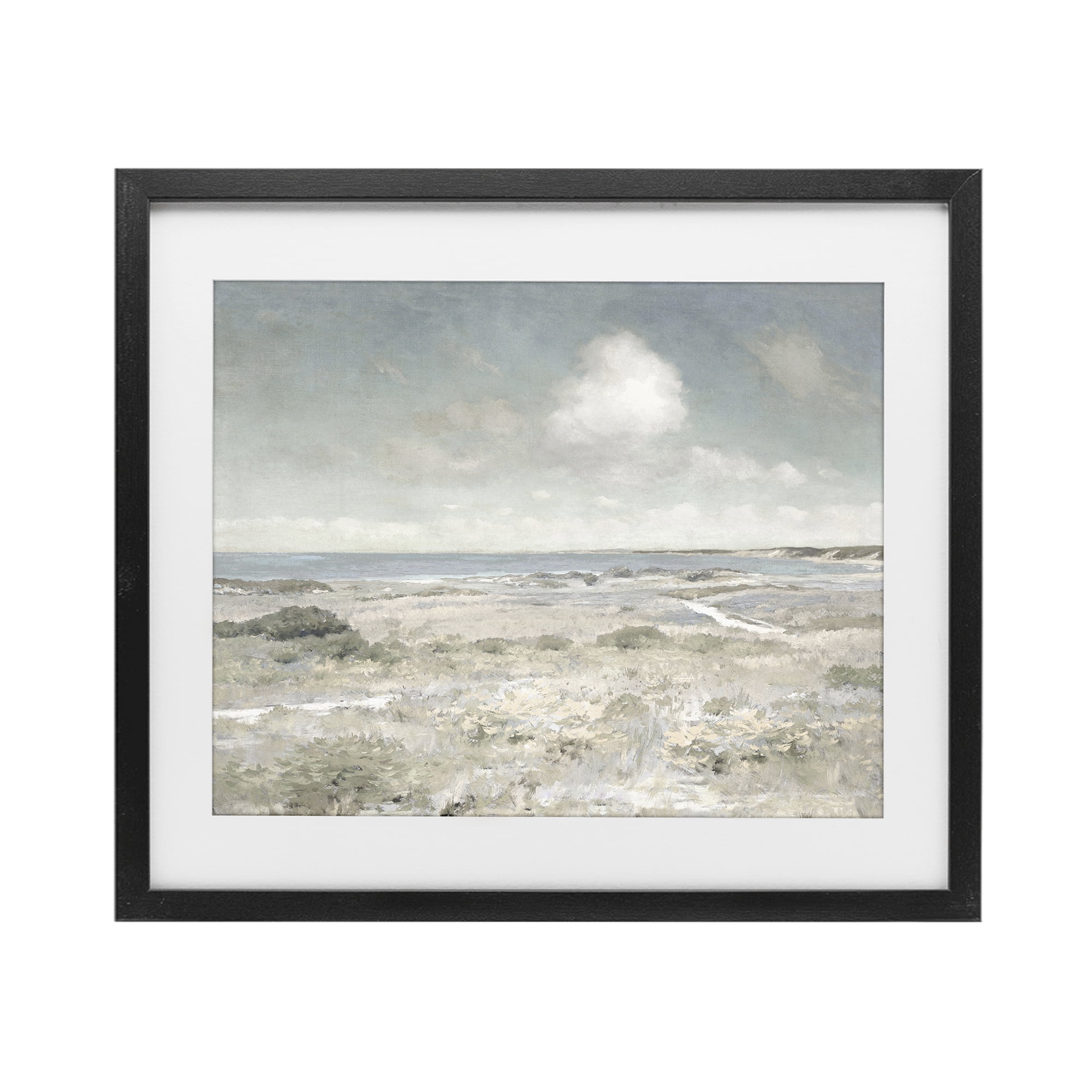 Stupell Industries By The Shore Neutrals Black Framed Print Under Glass, design by Christy McKee