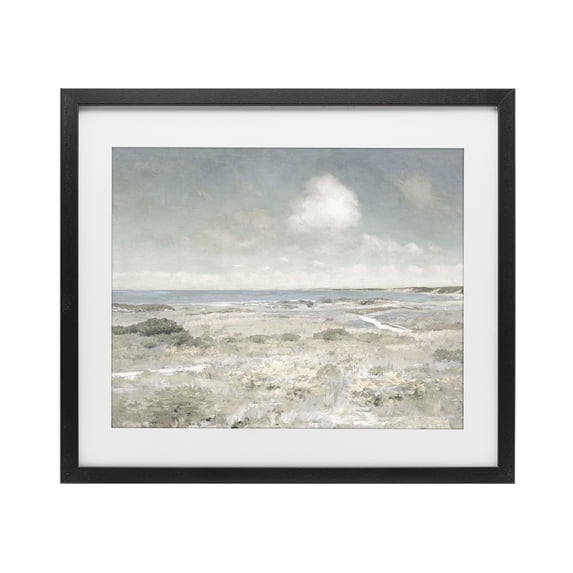 Stupell Industries Traditional By The Shore Neutrals Black Framed Print Under Glass, 16 x 13, by Christy McKee