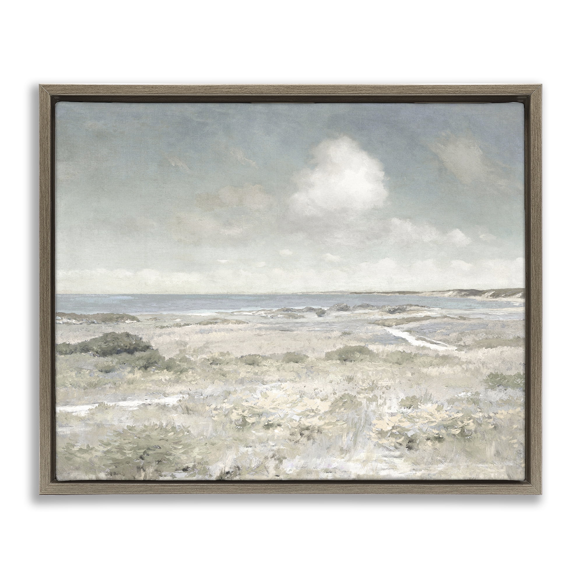 Stupell Industries By The Shore Neutrals Brown Framed Floater Canvas Wall Art, design by Christy McKee