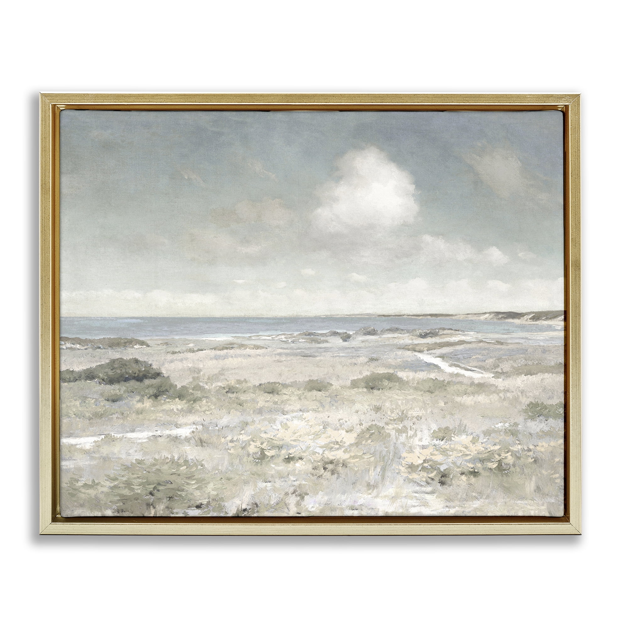Stupell Industries By The Shore Neutrals Gold Framed Floater Canvas Wall Art, design by Christy McKee