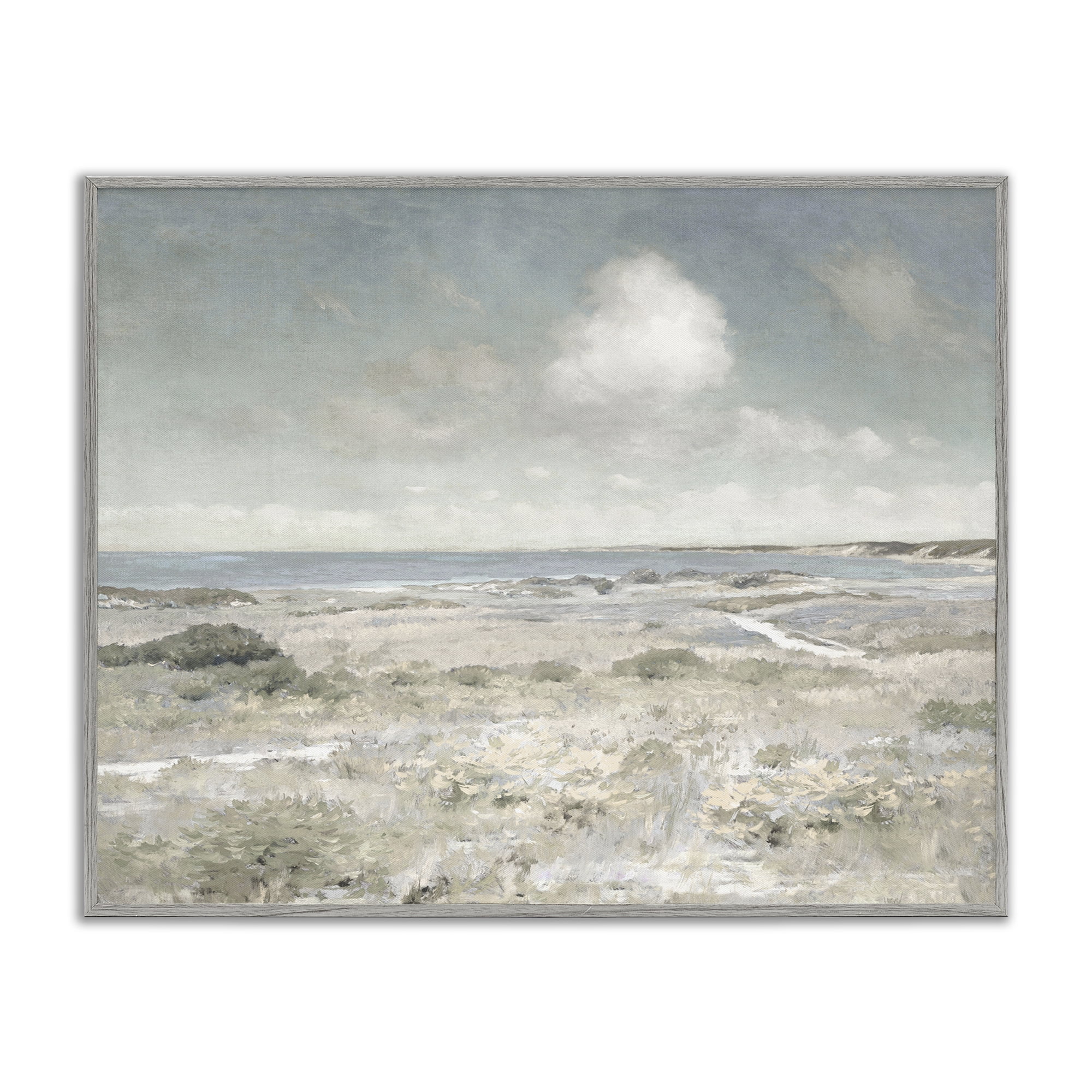 Stupell Industries By The Shore Neutrals Gray Framed Giclee Art, design by Christy McKee