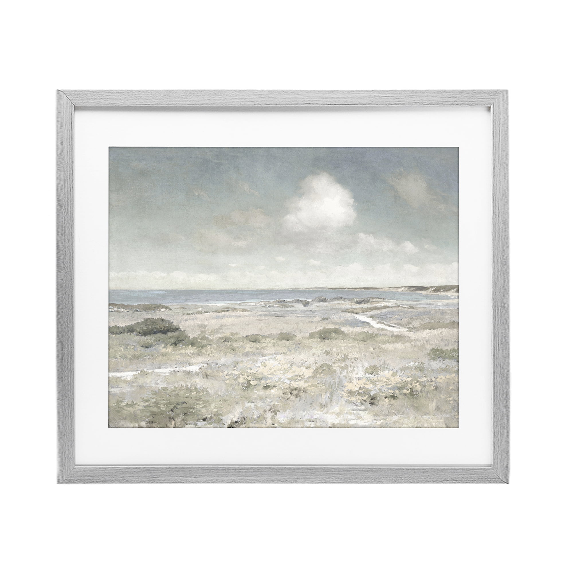 Stupell Industries By The Shore Neutrals Gray Framed Print Under Glass, design by Christy McKee