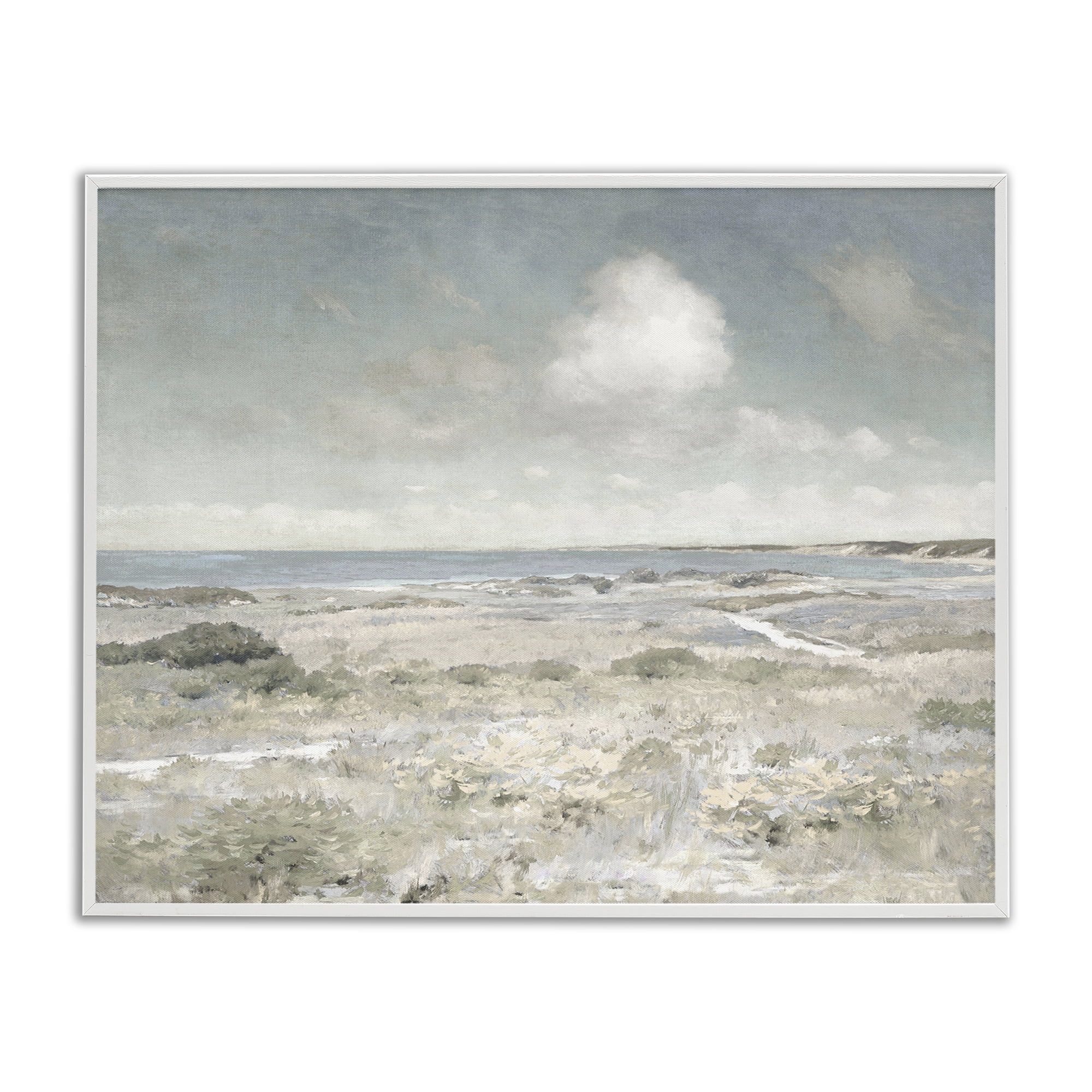Stupell Industries By The Shore Neutrals White Framed Giclee Art, design by Christy McKee