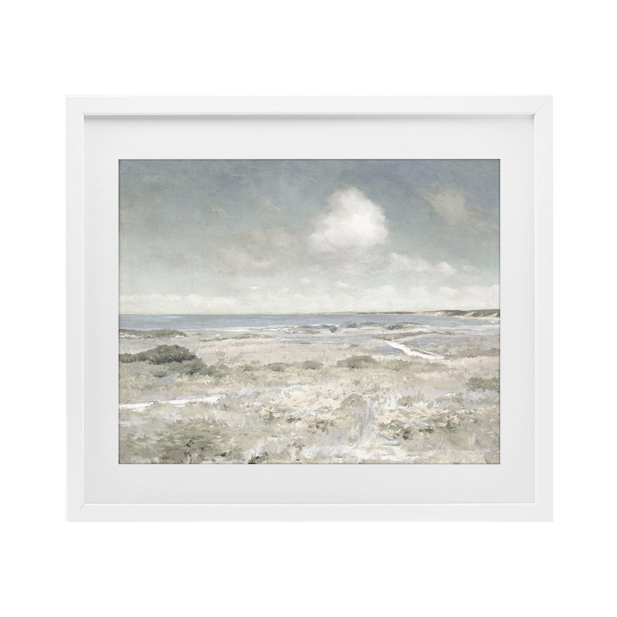 Stupell Industries By The Shore Neutrals White Framed Print Under Glass, design by Christy McKee