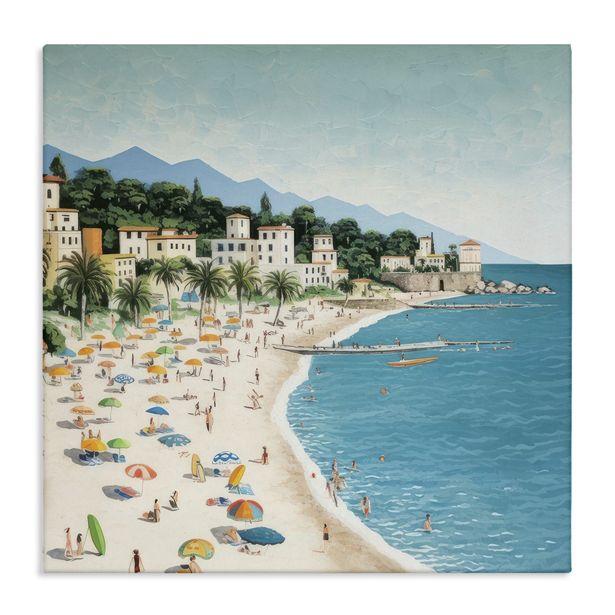 Stupell Industries By Water's Edge Nautical & Beach Painting Wrapped Canvas Art Print Wall Art, 36 x 36