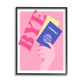 thumbnail image 1 of Stupell Industries Bye Holding Travel Passport Graphic Art Black Framed Art Print Wall Art, Design by Daphne Polselli, 1 of 7