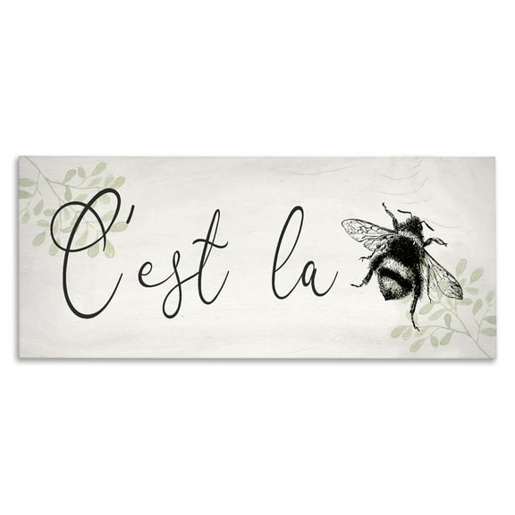 Stupell Industries C'est La Bee Phrase Canvas Wall Art design by Lil' Rue, 17 x 40