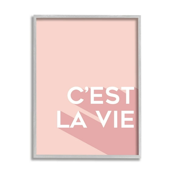 Stupell Industries C'est La Vie French Phrase Pink Pop Typography, 11 x 14, Design by Anna Quach