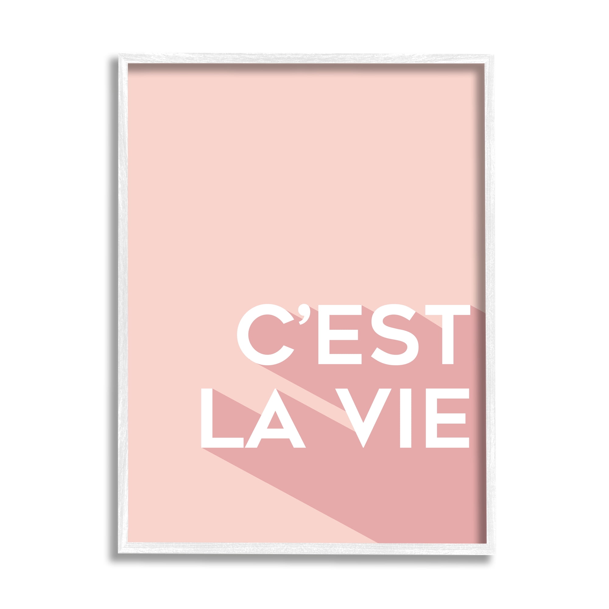 Stupell Industries C'est La Vie French Phrase Pink Pop Typography, 16 x 20, Design by Anna Quach