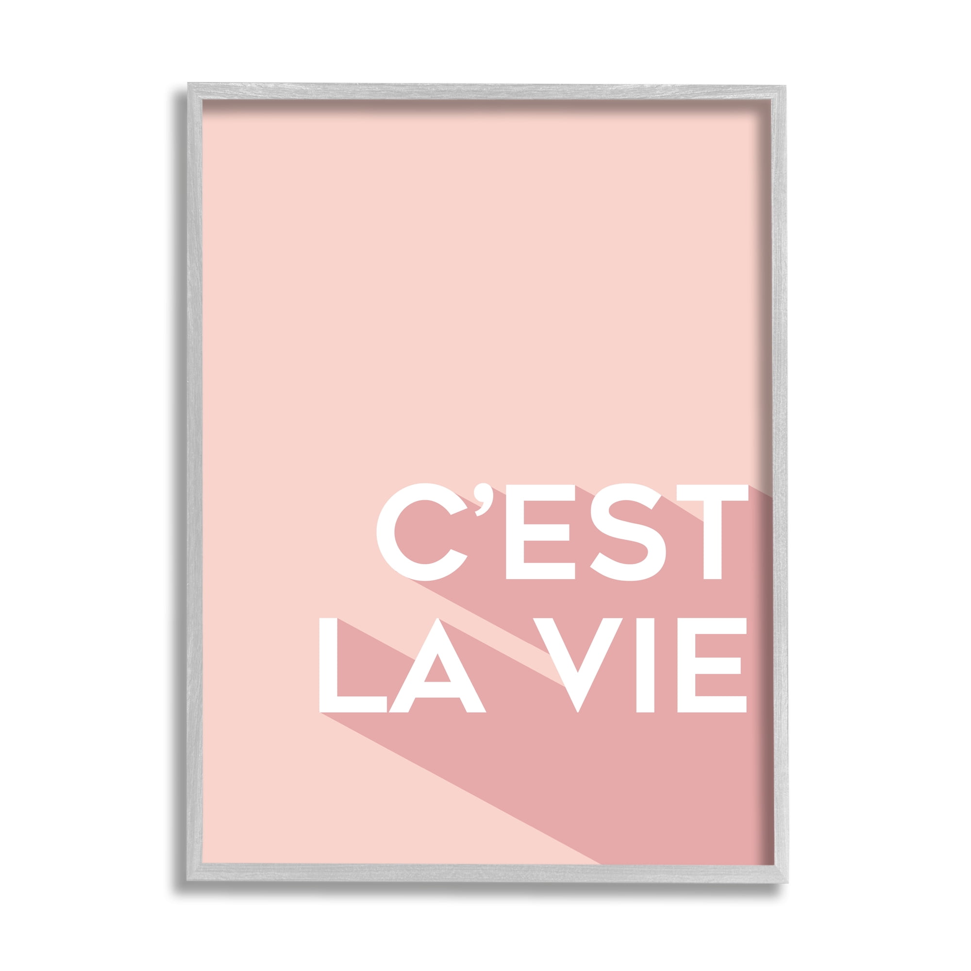 Stupell Industries C'est La Vie French Phrase Pink Pop Typography, 24 x 30, Design by Anna Quach