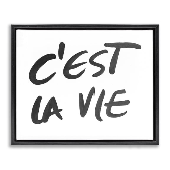 Stupell Industries C'est La Vie Minimal Text Black Framed Floater Canvas Wall Art, design by SD Graphics Studio