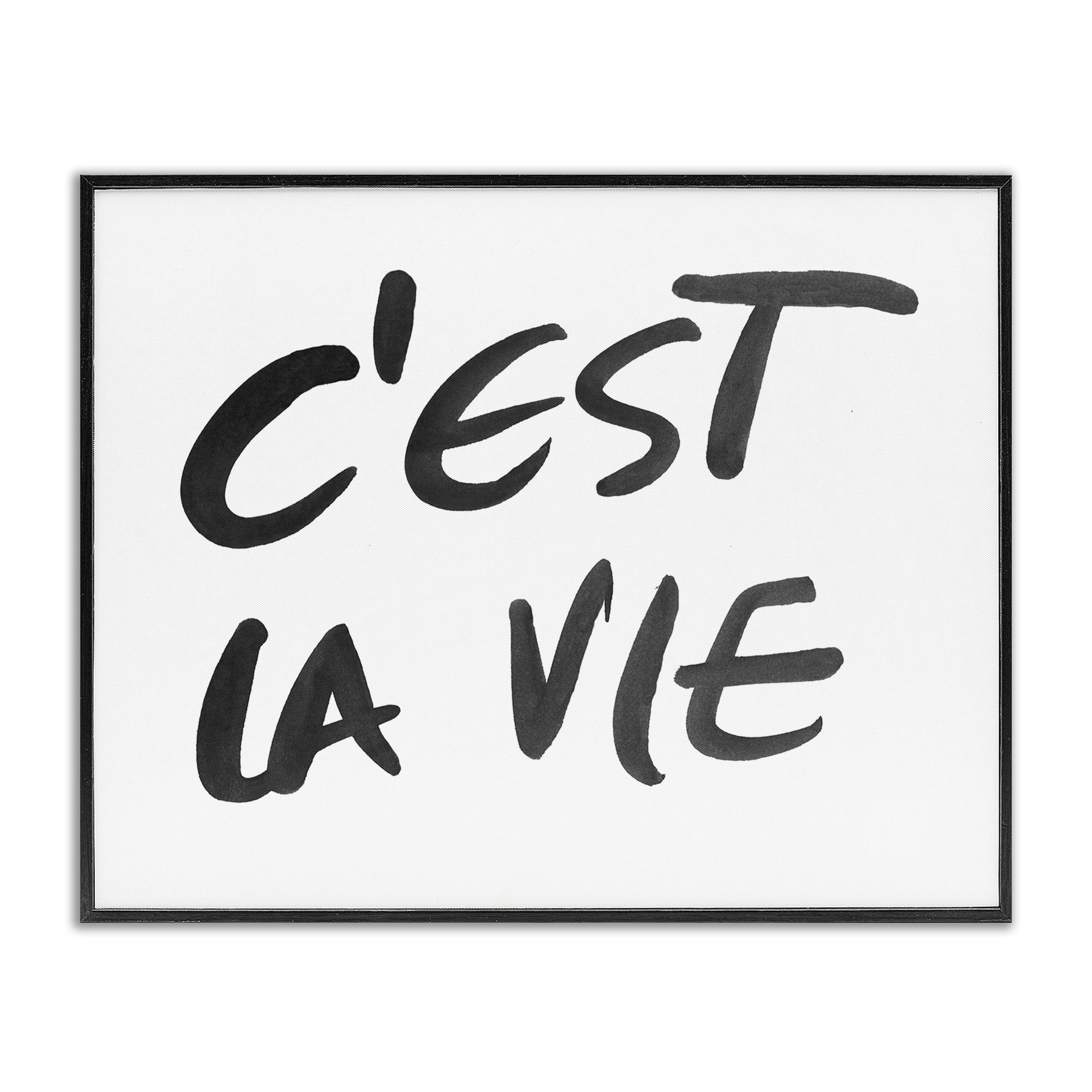 Stupell Industries C'est La Vie Minimal Text Black Framed Giclee Art, design by SD Graphics Studio