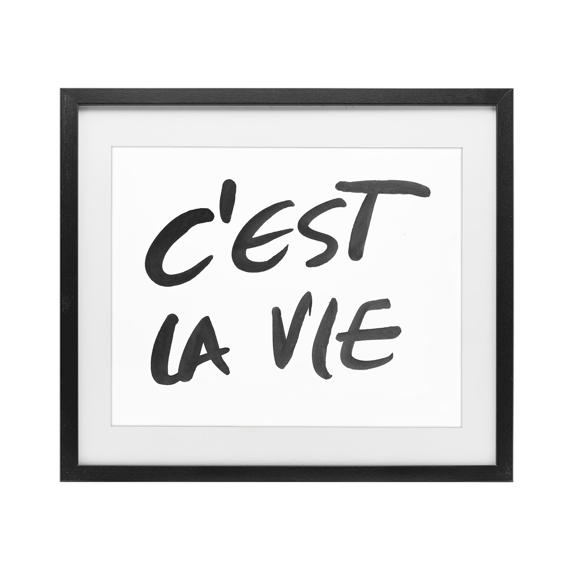 Stupell Industries C'est La Vie Minimal Text Black Framed Print Under Glass, design by SD Graphics Studio