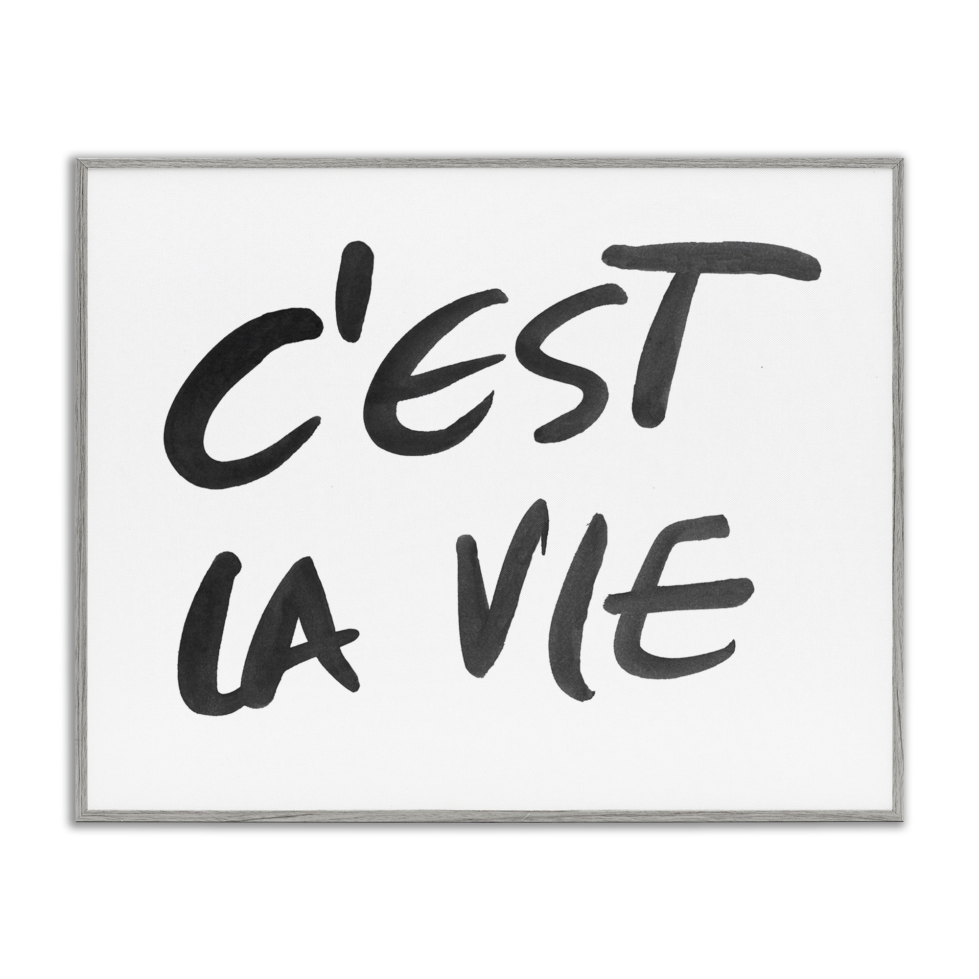 Stupell Industries C'est La Vie Minimal Text Gray Framed Giclee Art, design by SD Graphics Studio