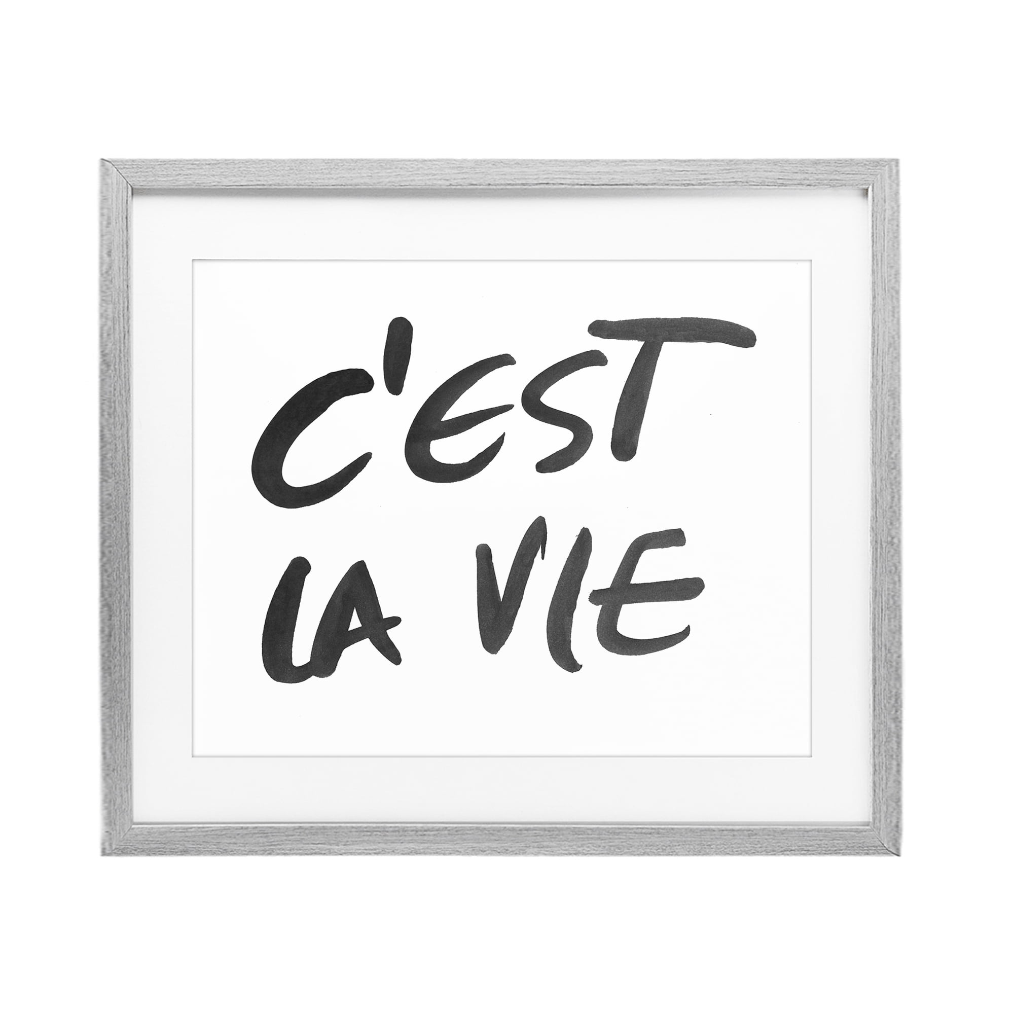 Stupell Industries C'est La Vie Minimal Text Gray Framed Print Under Glass, design by SD Graphics Studio