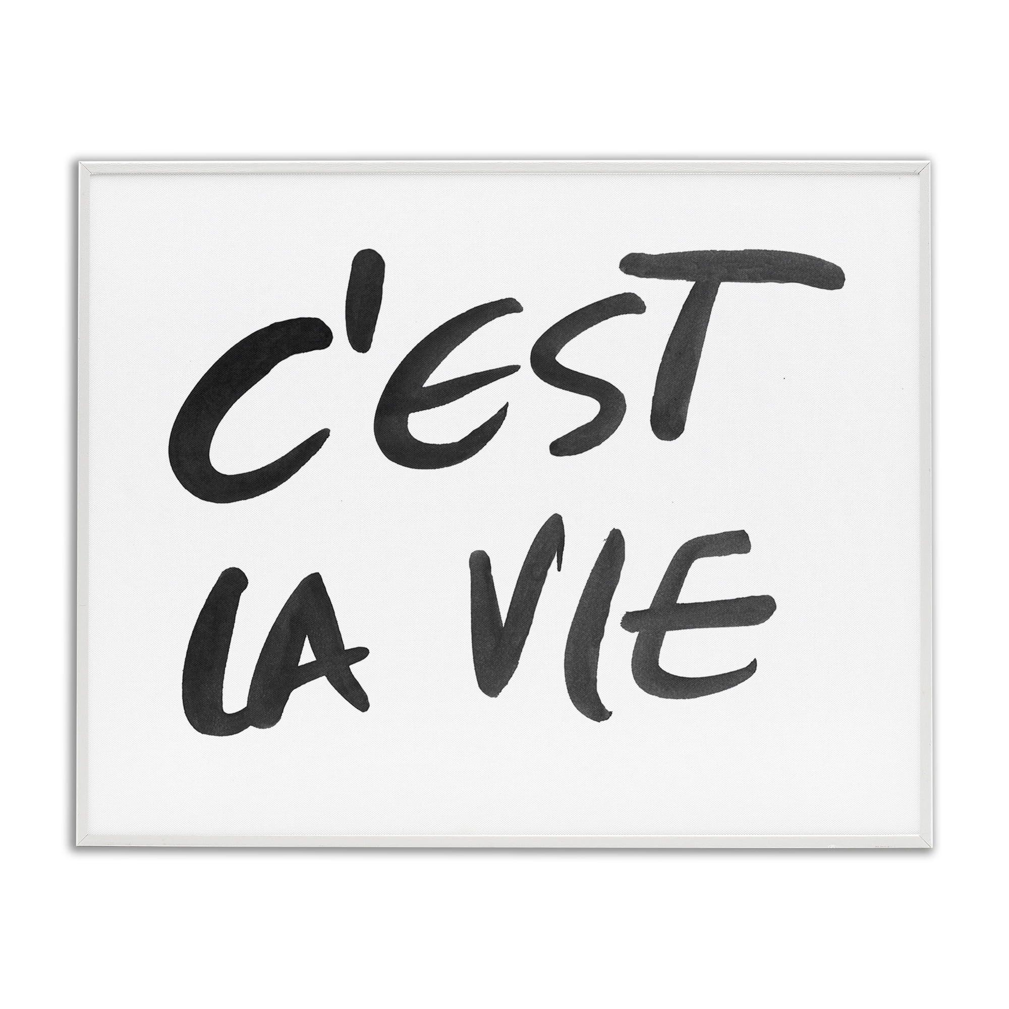 Stupell Industries C'est La Vie Minimal Text White Framed Giclee Art, design by SD Graphics Studio