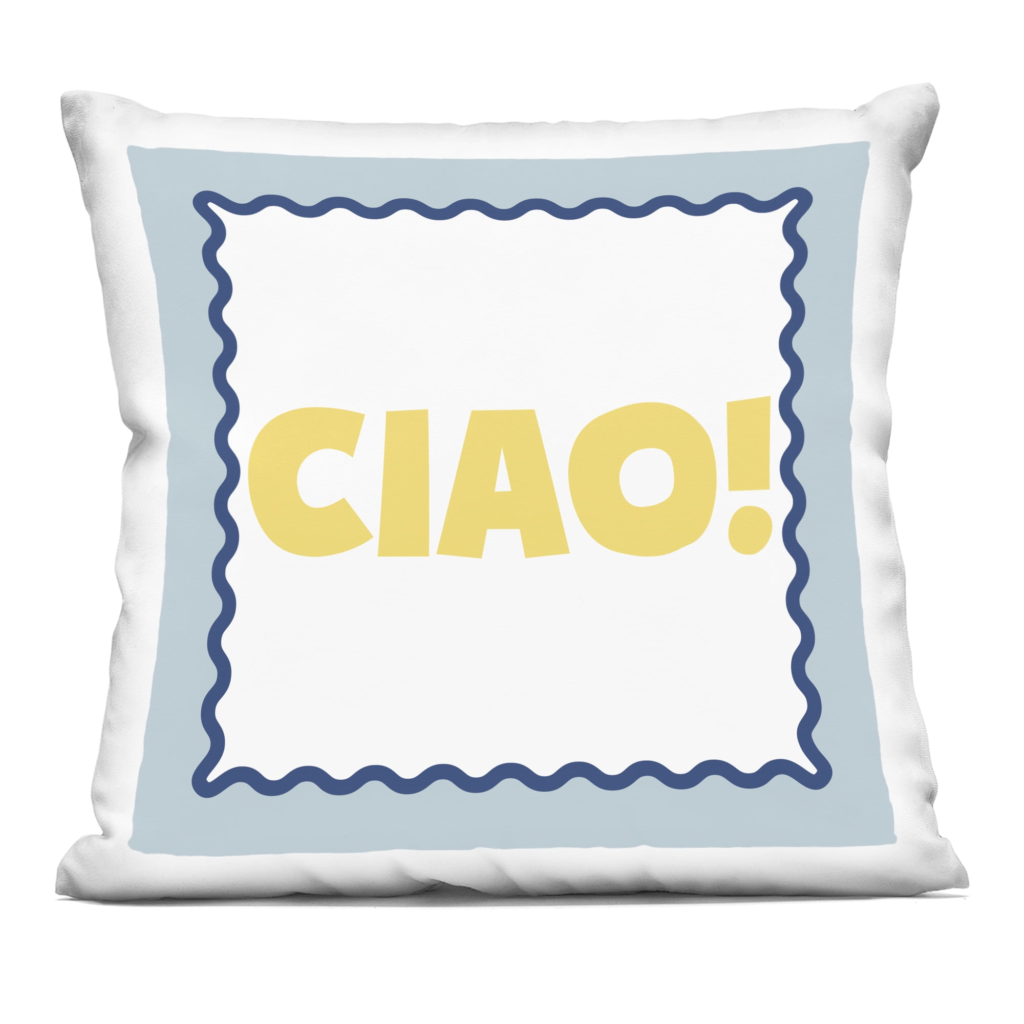 Stupell Industries CIAO! Bold Yellow Typography Decorative Printed Throw Pillow, design by SD Graphics Studio, 18 x 7 x 18