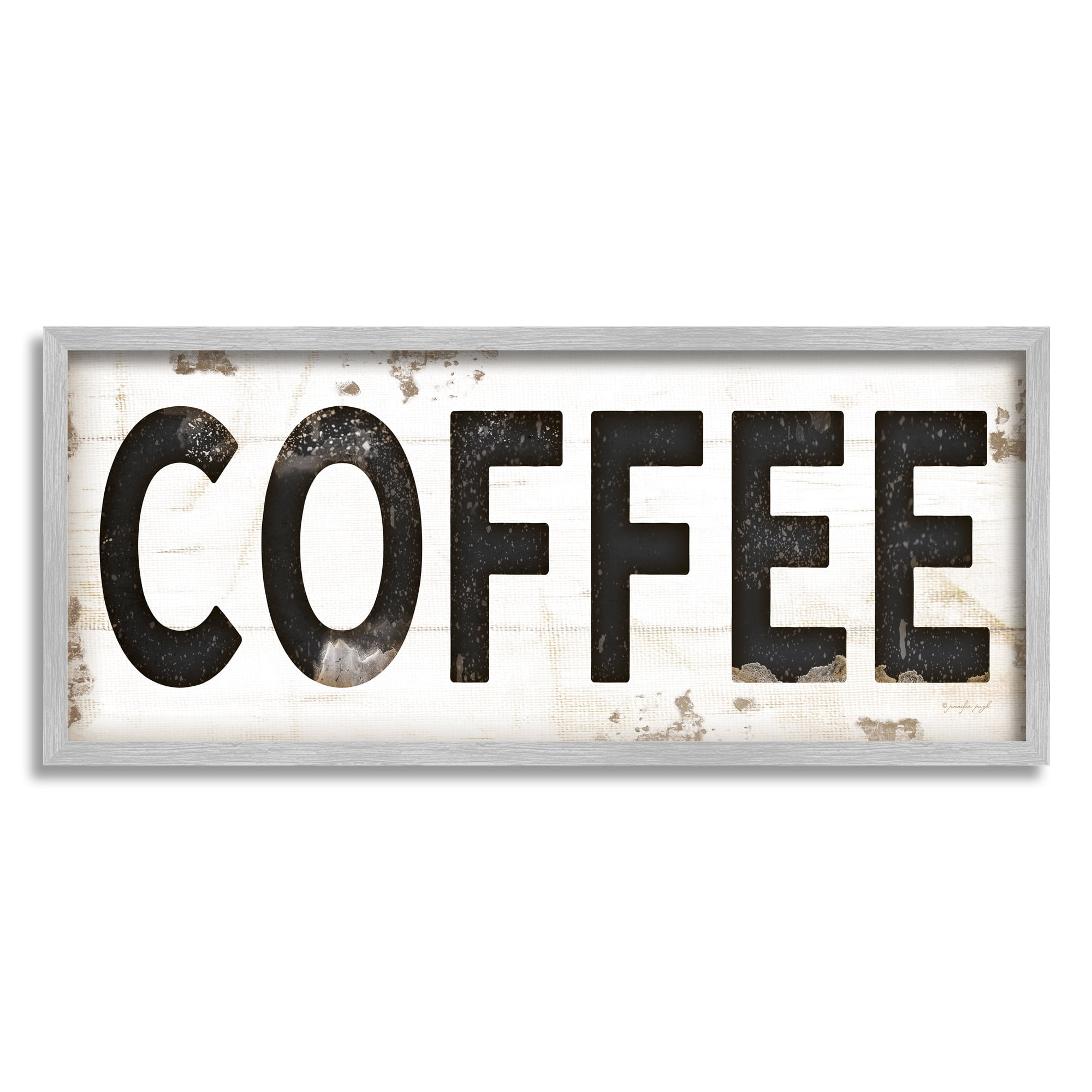 Stupell Industries COFFEE Typography Vintage Sign, 13 x 30,Design by Jennifer Pugh