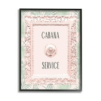 Stupell Industries Cabana Service Tropical Leaves Graphic Art Black Framed Art Print Wall Art, Design by Lil' Rue