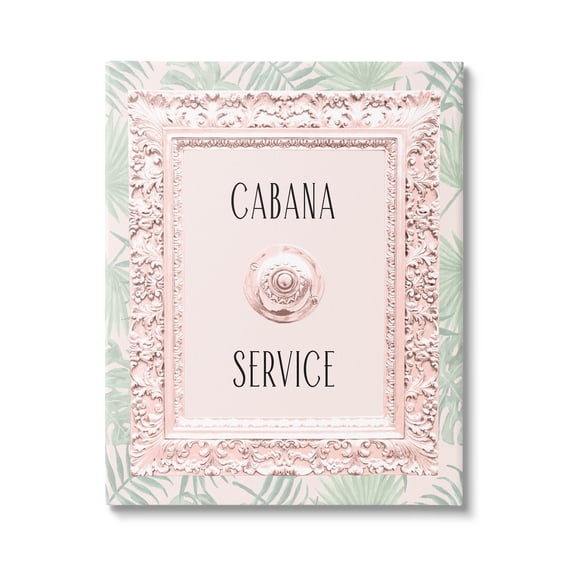 Stupell Industries Cabana Service Tropical Leaves Graphic Art Gallery Wrapped Canvas Print Wall Art, Design by Lil' Rue