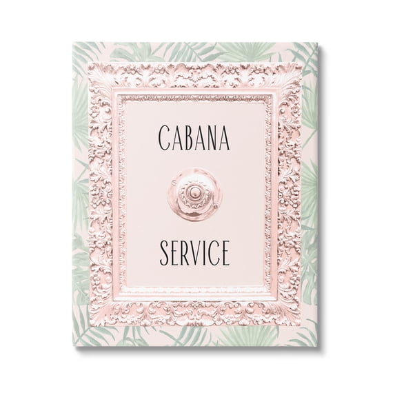 Stupell Industries Cabana Service Tropical Leaves Graphic Art Gallery Wrapped Canvas Print Wall Art, Design by Lil' Rue