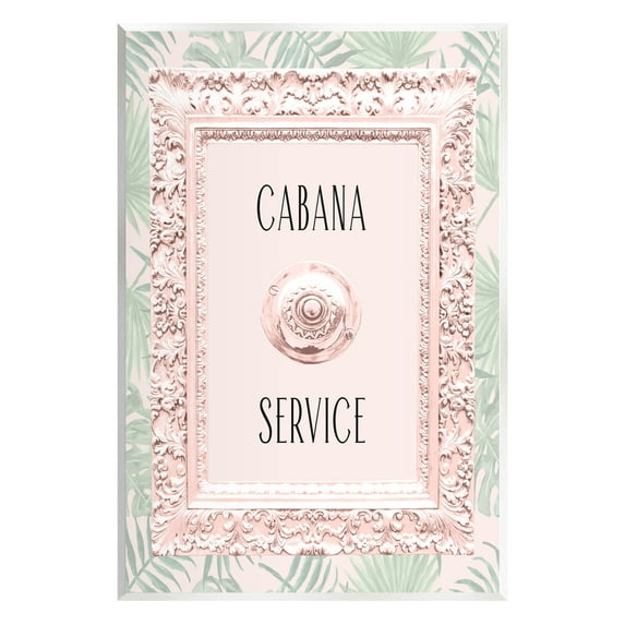 Stupell Industries Cabana Service Tropical Leaves Graphic Art Unframed Art Print Wall Art, Design by Lil' Rue
