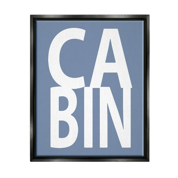 Stupell Industries Cabin Lake House Text Nature Painting Black Floater Framed Canvas Art Print Wall Art, 25 x 31