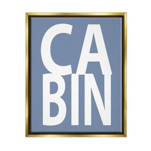 Stupell Industries Cabin Lake House Text Nature Painting Gold Floater Framed Canvas Art Print Wall Art, 17 x 21