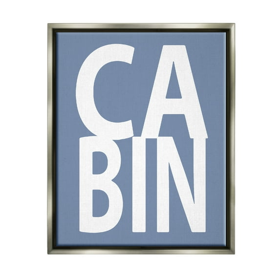 Stupell Industries Cabin Lake House Text Nature Painting Gray Floater Framed Canvas Art Print Wall Art, 17 x 21