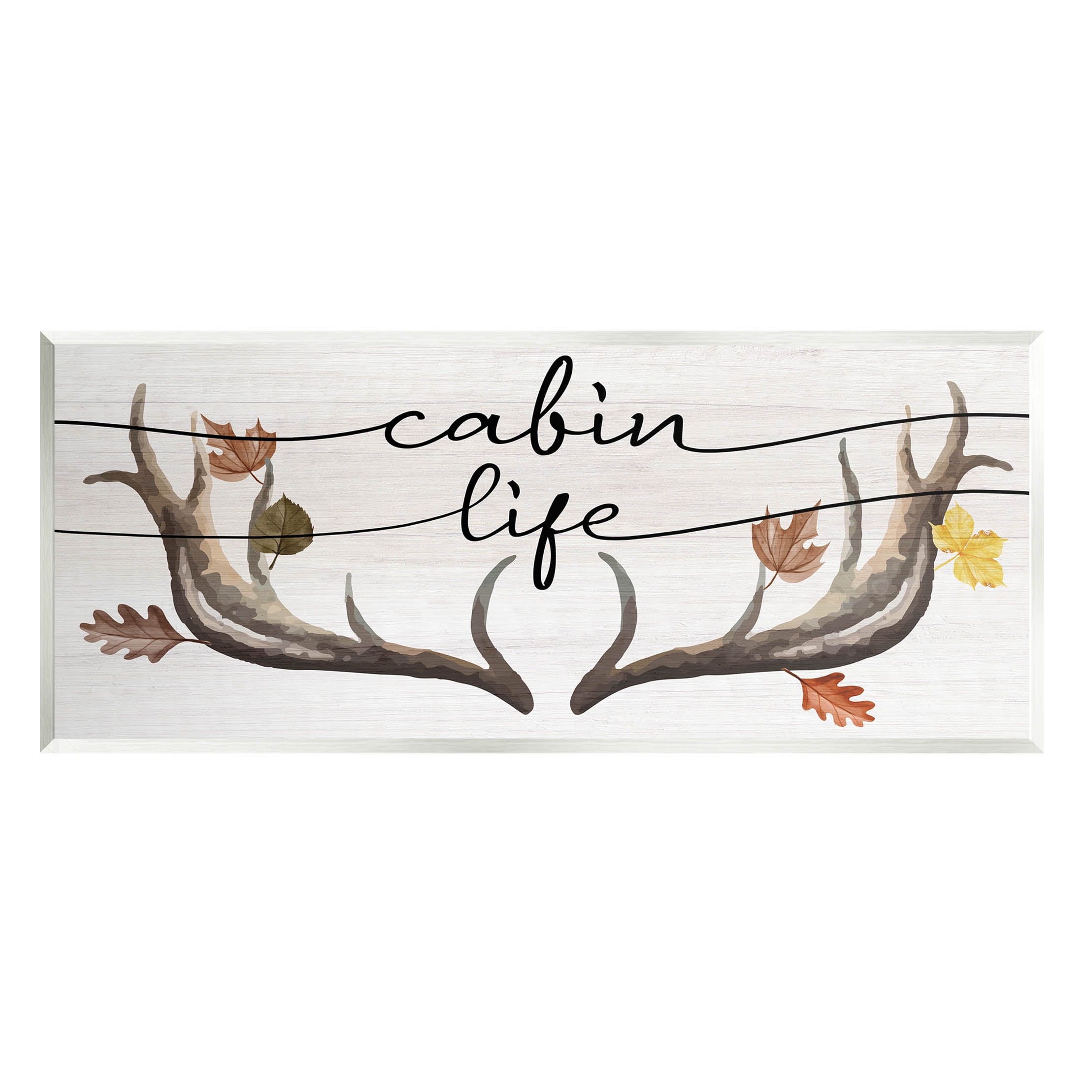 Stupell Industries Cabin Life Autumn Antlers Graphic Art Unframed Art Print Wall Art, Design by Lil' Rue