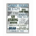 thumbnail image 1 of Stupell Industries Cabin Rules Phrases Rustic Grain Green Black Blue Words Framed Wall Art Design by Kim Allen, 11" x 14", Gray Framed, 1 of 7