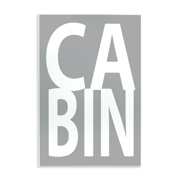 Stupell Industries Cabin Word on Grey Typography Painting Unframed Art Print Wall Art, 10 x 15