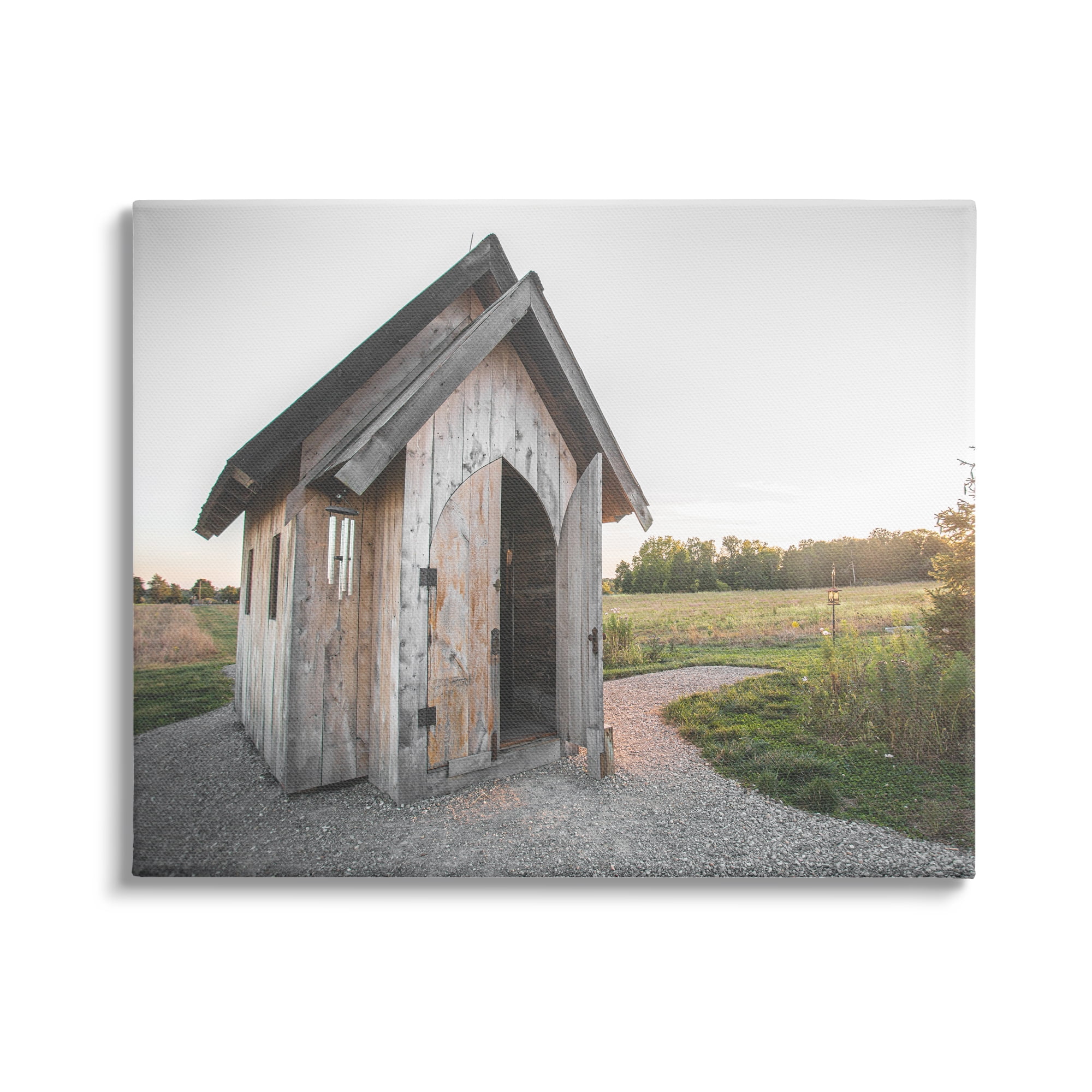 Stupell Industries Cabin at Sunset Nature Photography Gallery Wrapped Canvas Print Wall Art, 40 x 30