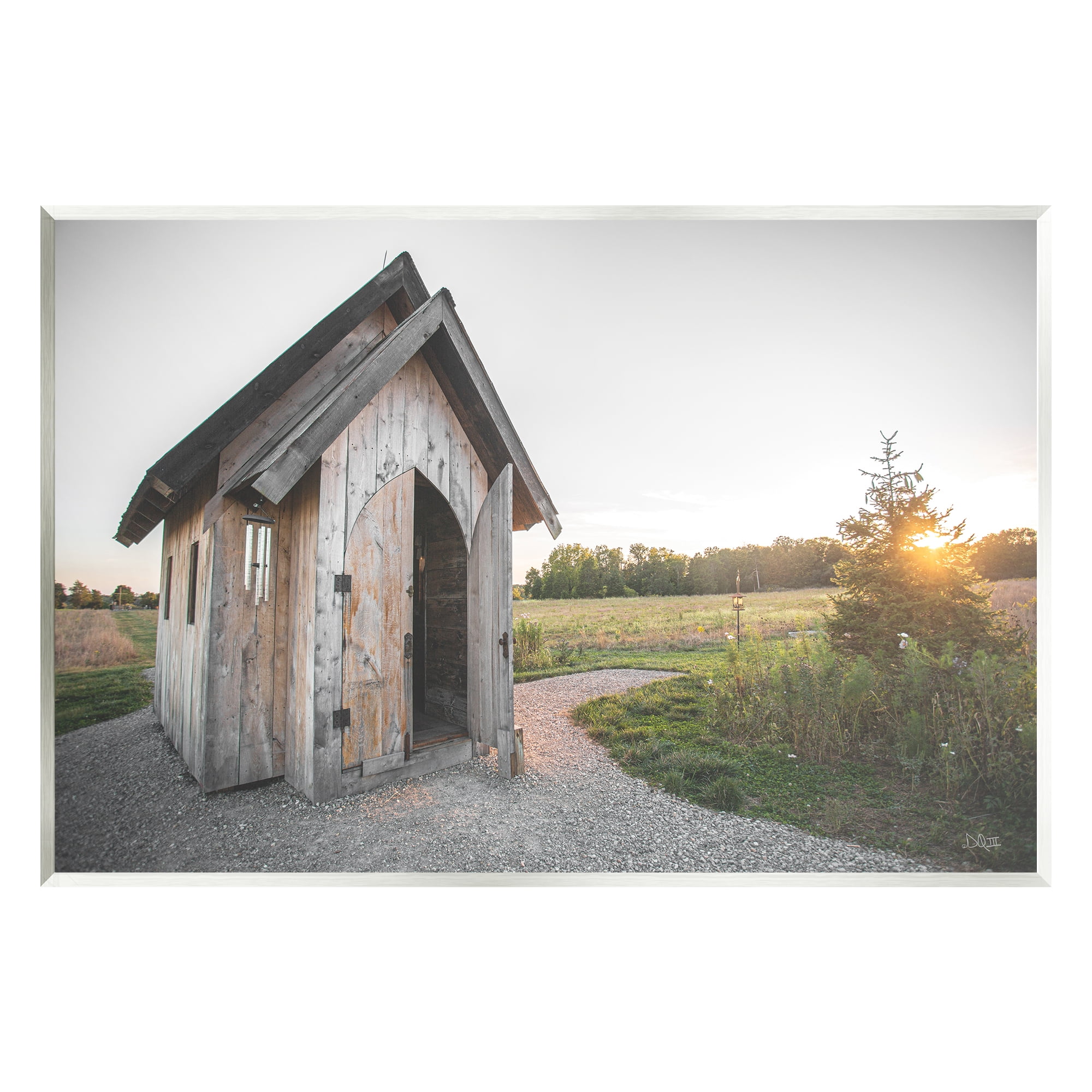 Stupell Industries Cabin at Sunset Nature Photography Unframed Art Print Wall Art, 15 x 10