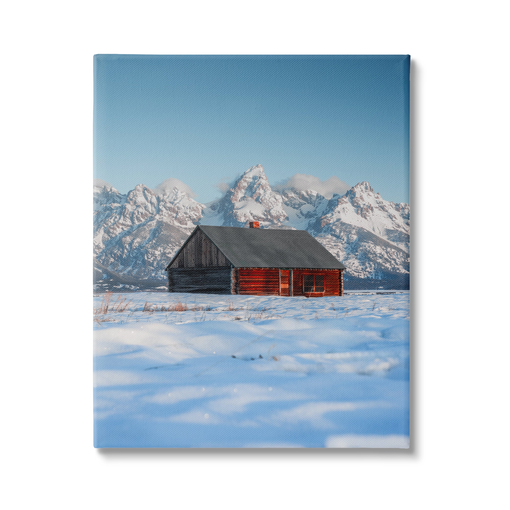 Stupell Industries Cabin in Snowy Mountains Landscape Photography Gallery Wrapped Canvas Art Print Wall Art, 36 x 48