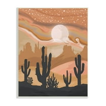 Stupell Industries Cactus Canyon Sandstorm Landscape Lunar Borealis Starry Sky,13 x 19, Design by Lisa Perry Whitebutton