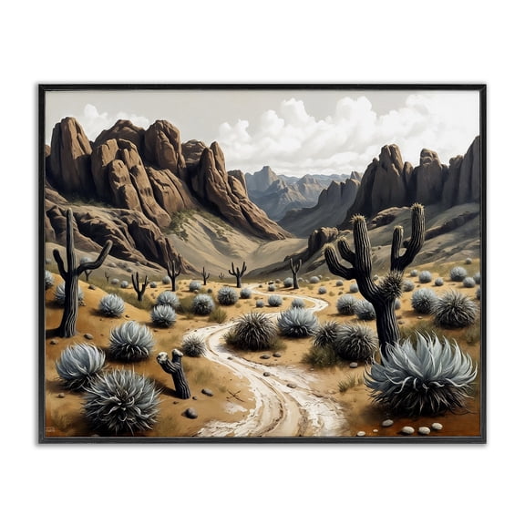 Stupell Industries Cactus Canyons Pathway Black Framed Giclee Art design by Tabz Jones, 11 x 14