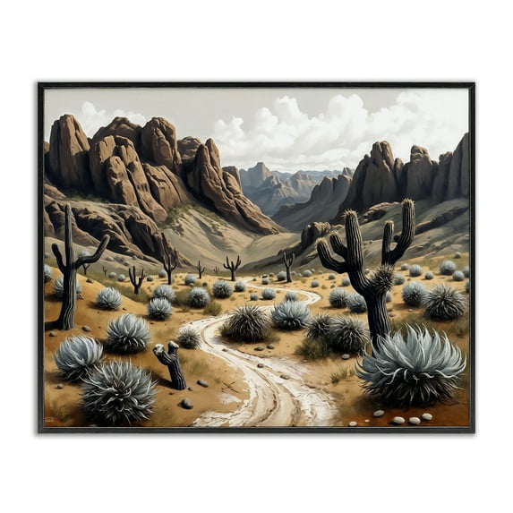 Stupell Industries Cactus Canyons Pathway Black Framed Giclee Art design by Tabz Jones, 24 x 30