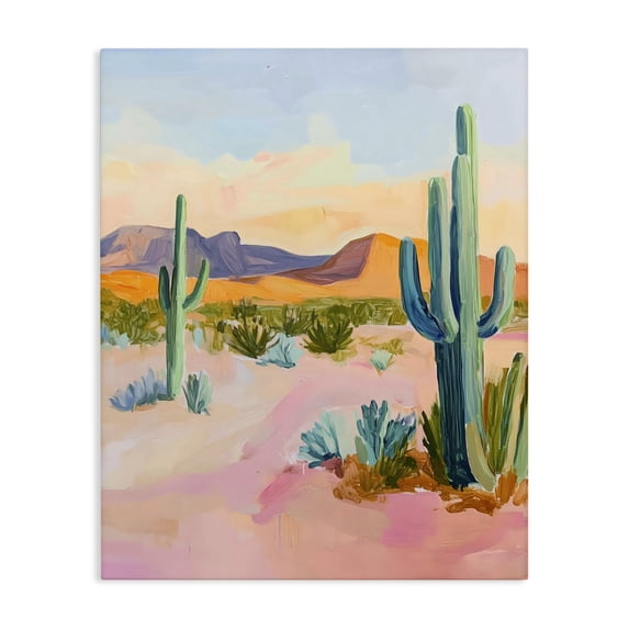 Stupell Industries Modern Cactus Desert with Soft Sunset Canvas Art, 16 x 20, by The Prints Vibe